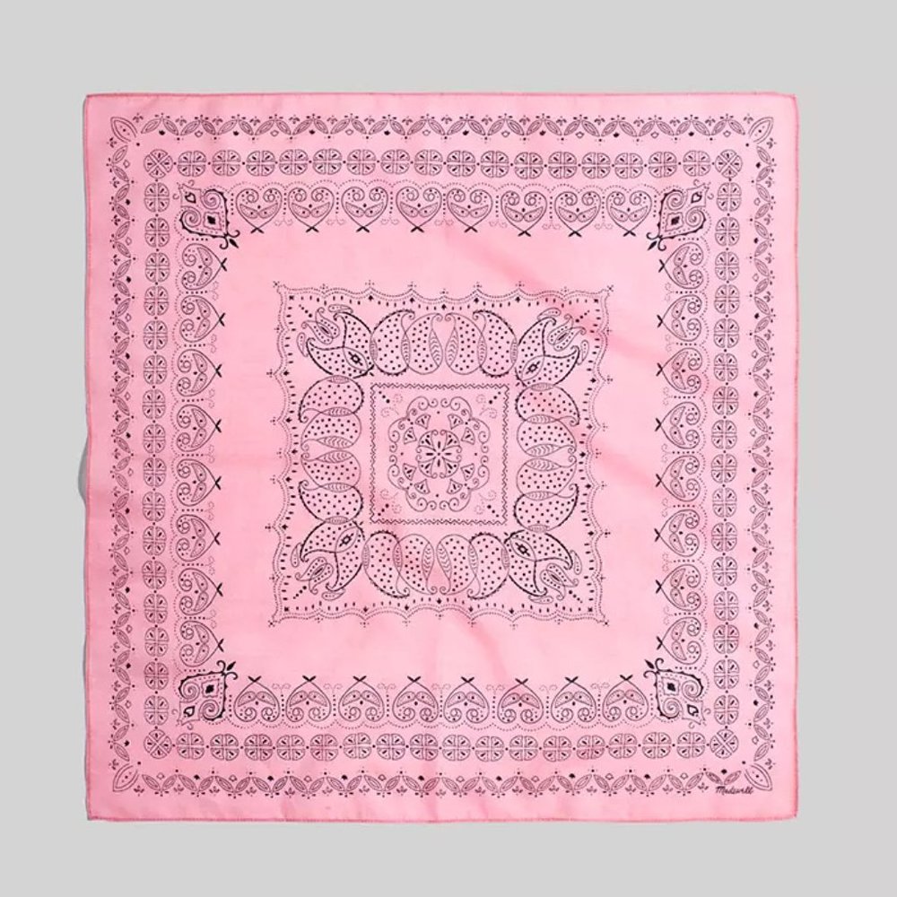 Madewell x bcrf organic cotton overdyed bandana in dark petal